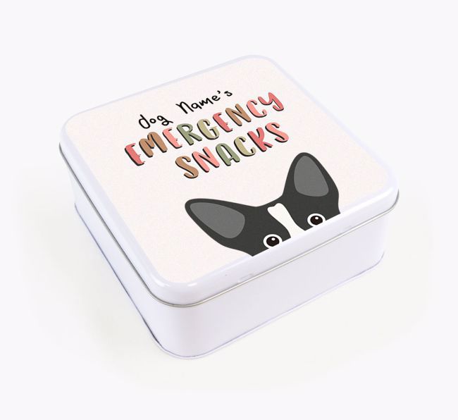 'Best Treats in Town' Square Tin for your {breedFullName}